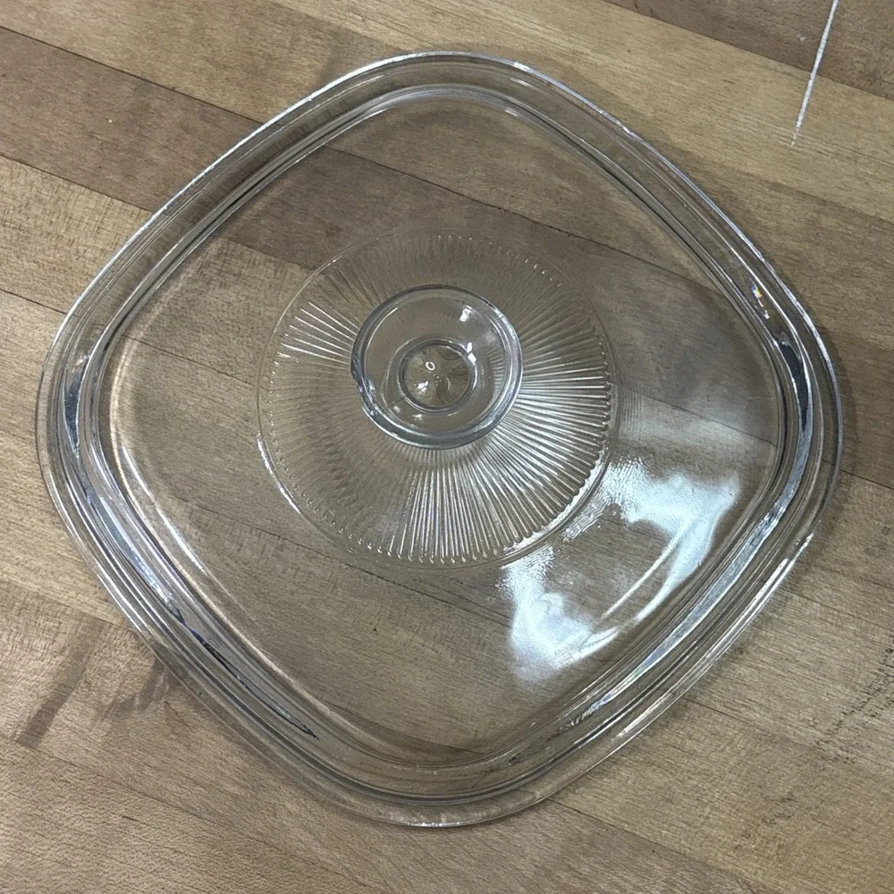 Vintage A-2-B 2 Qt Floral Bouquet Casserole Dish Glass Lid Retro